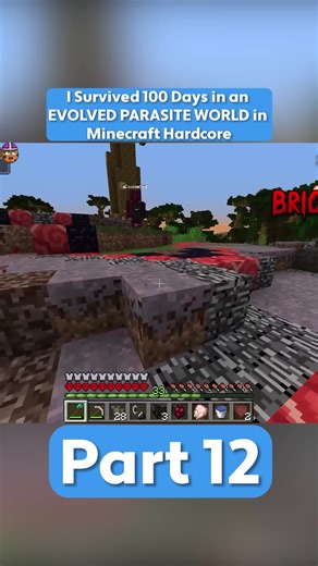i survived 100 days in an evolved parasite world in minecraft hardcore #minecraft#hardcore #letsplay #fyp