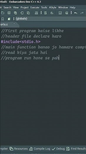 C Language First Program 🔥 | Hello World in C | Beginners #shorts