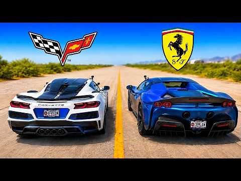 Ferrari SF90 vs Corvette ZR1X DRAG RACE *Shocking Results*