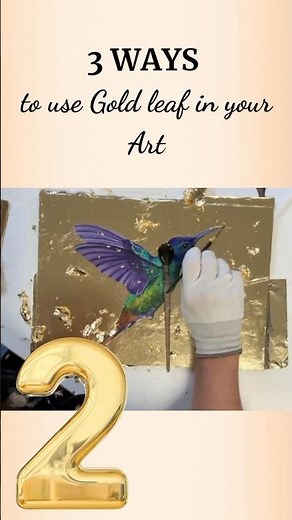 Gold Leaf Tip 2 - Inlay Gold around your design #goldleafart #arthacks #artisttips