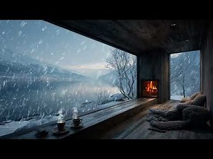 Vinterkveld i Norge: peisflammer, snøfall og myk vind-ASMR som skaper perfekt ro for nattens søvn