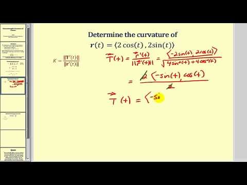 Determining Curvature of a Curve Defined by a Vector Valued Function