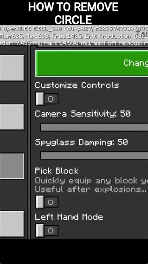 minecraft how to remove circle #viralshorts #youtube