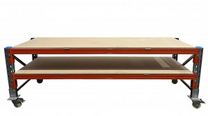 Pallet Racking Work Bench 2 - 2770W x 840D x 935H With Bottom Shelf   With Castors