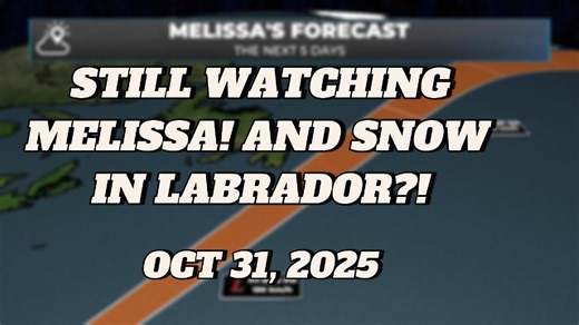 Post-Tropical Storm Melissa is going to brush eastern Newfoundland tonight, bringing gusty winds and rain to the Avalon Peninsula. The hurricane-force gusts should remain offshore. A Wreckhouse wind warning is in effect, and another system is spreading rain across much of the Island. Meanwhile, Labrador sees its first snowfall of the season, with warnings and statements in place for Eagle River and Upper Lake Melville. __ This forecast is sponsored by Atlantic Edge Credit Union. Atlantic Edge Cr