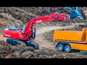 RC excavator action at the construction site! R/C Digger compilation!