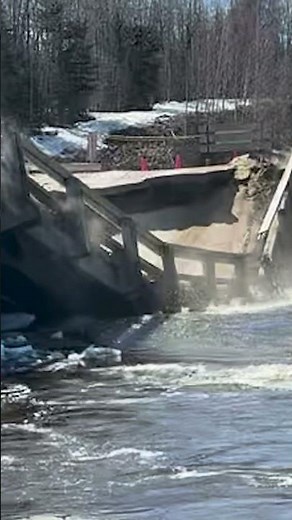 This video captures the exact moment a bridge collapses in northern Sask.