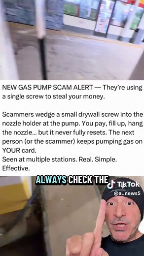 NEW GAS PUMP SCAM ALERT - They're using a single screw to steal your money!!! #gasstation #gas #scam #awareness #gaspump
