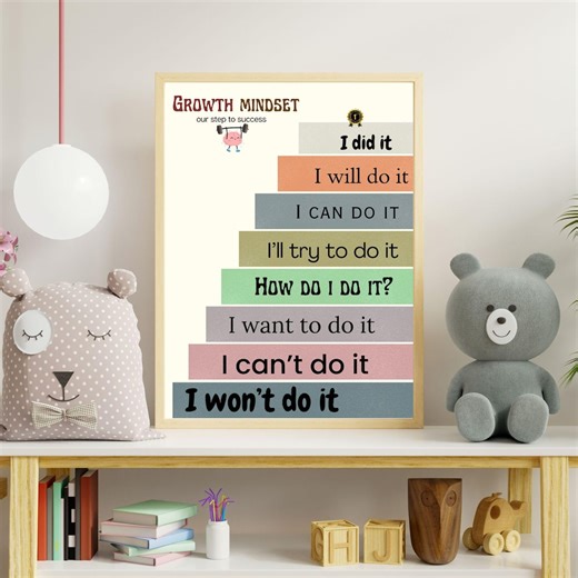 Growth Mindset Ladder Poster , Positive Affirmations for Students , Kids Positive Affirmation Wall Art , I Can Do It Wallart ,homeschool Art - Etsy