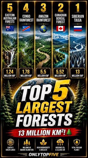 Top 5 Largest Forests in the World (2026) 🌲🌎 #forest #ranking #foryou