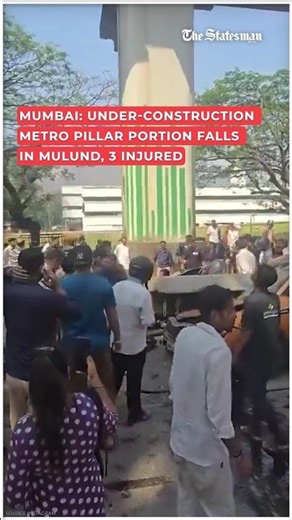 Mumbai: Under-construction metro pillar portion falls in Mulund, 3 injured