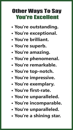 Different Ways to Say You're Excellent in English