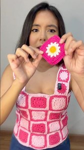 Leftover granny squares turned into this beautiful top, and the best part is there's a tutorial