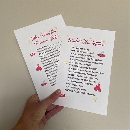 Bridal Shower Games Disney Princess Theme Bridal Shower Disney Bachelorette Games Disney Bride Decor Printable Game Disney - Etsy