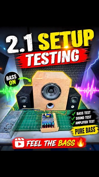 DIY 2.1 Speaker Setup Testing 🔥 Bass Test | Amplifier + Sound Check