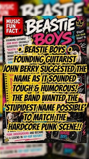 ‼️Beastie Boys‼️suggested by founding guitarist John Berry as a tough yet humorous moniker‼️#music