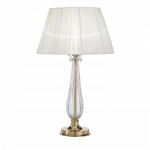 Gold and Crystal Table Lamp with Organza Shade