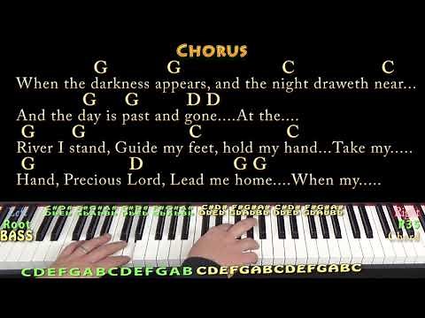 Precious Lord, Take My Hand (Hymn) Piano Cover Lesson in G with Chords/Lyrics