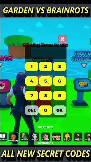 GARDEN VS BRAINROTS -ALL NEW SECRET CODES-FORTNITE CREATIVE