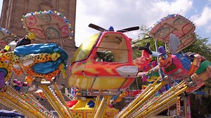 Spinning Kids Carnival Ride In Darmstadt Stock Footage SBV-329413817 - Storyblocks