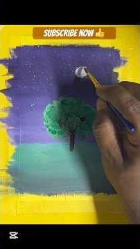 Night Sky Painting එකක් හදමු 🌌🎨 | Sinhala Art Short