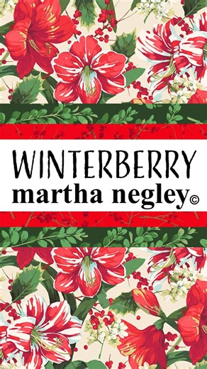Winterberry, the festive collection by Martha Negley Design, inspired by winter's natural greenery and flowers, is making its way to shops now! ❄️🎄 This stunning collection of winterberry, holly, poinsettias, and berries will brighten your space this Christmastime and throughout the chilly winter months! Now is the perfect opportunity to start your holiday sewing projects and let your creativity shine with these cheery prints. Imagine crafting a beautiful tree skirt, an elegant table runner, or