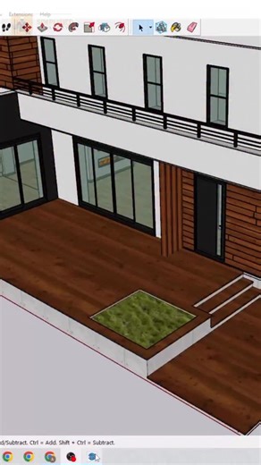 CAD By Simplified Academy on Instagram: "🚨Software - Sketchup🚨 🌿 Exterior Space with Deck Builder in SketchUp 🛠️ Step-by-Step Summary: ✅ 1. Used Deck Builder Extension to design a wooden deck layout. ✅ 2. Added fence and railing around the perimeter for safety and style. ✅ 3. Adjusted height, spacing, and materials for a realistic look. ✅ 4. Enhanced the scene with textures, lighting, and greenery. ✨ Perfect for designing outdoor patios, balconies, and backyard spaces in SketchUp! For more l