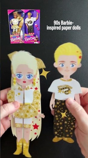Dressing Up My 90s Hollywood Hair Barbie-Inspired Paper Dolls ✨ #barbie