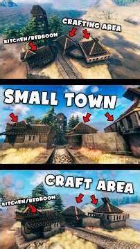 Let's build a small town - craft area and houses | Valheim