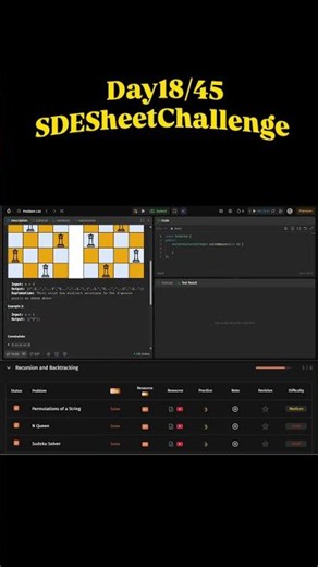 Day 18/45 #SDESheetChallenge #dsa #coding #learn #leetcode #sde #tech #shorts