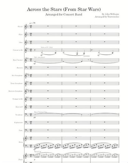 Across the Stars (From Star Wars) - Arranged for Concert Band