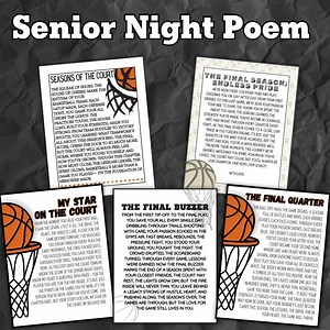 Basketball Senior Night Gift Poems, Senior Night Letters From Mom Dad Parents, Basketball Poems, End of Season Banquet, Graduation Print - Etsy
