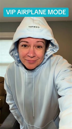@Comfrt Comfrt VIP Airplane Mode Travel Hoodie with silk lined hood and eye mask. This color is baby blue and oversized. #comfrt #hoodie #comfrthoodie #vip #searchcreatorinsights