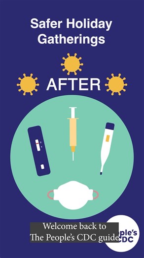 People's CDC on Instagram: "Video shows graphics of COVID-19 safety tools like rapid covid tests, N95 face mask, vaccine syringe, and thermometer. Graphics change to a to-do list, calendar, and texting about test results in time with the audio descriptions."