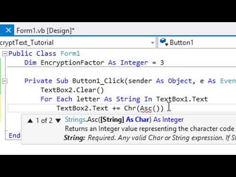 ASCII Text Encryption in VB 2015