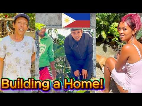 Filipina Twins Dance & HOUSE SOLAR BUILD PROGRESS UPDATE! OFF GRID ISLAND FAMILY PHILIPPINES LIVING