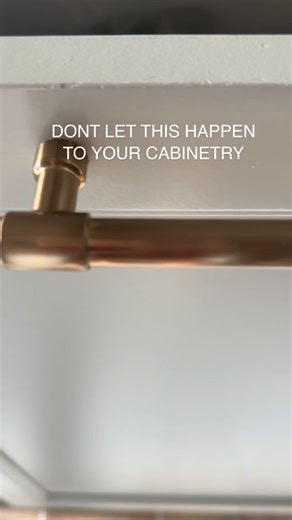 Gina Tiffany Gambatese on Instagram: "Hands down my favorite functional glow-up ✨ The plastic protectors did their job, but I wanted them to match my hardware—so brushed brass it was. A little Rust-Oleum + Rub ’n Buff = a flawless, custom finish that looks high-end without the high price. 💬 Comment NEED for links to everything ➡️ Follow first so I can DM you! Happy New Year, friends 🤍 xGina #kitchencabinetry #kitchenorganization ##kitchensolutions #homeimprovement simplesolutions"