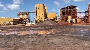 In Kwale County for a site visit at the Base Titanium mining company. With Simon Wall, General Manager Base Titanium , Msambweni Member of Parliament Hon Hon. Feisal Abdallah Bader, Dr Musa Nyandusi, Secretary Occupational Safety and Health in the Ministry of Labour. | Hon. Florence Bore, EGH