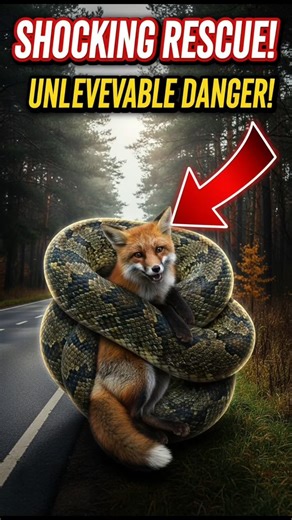 "Baby Fox Rescued from Giant Python – Heroic Girl Saves the Day!"#shorts #animalrescue