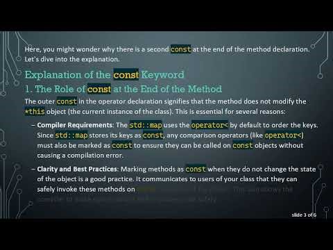 Understanding the Importance of const in Operator Overloading for STL Maps