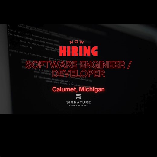 Jobs.in.Houghton.Michigan | NOW HIRING | Software Engineer/Developer | Calumet, Michigan Signature Research is hiring a Software Engineer/Developer. Some people write... | Instagram