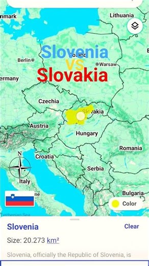 Slovenia VS Slovakia!!Land size Comparison!!#country