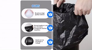 Garbage Bags for Standing Espresso Knock Box Commercial Large Trash Bag for Coffee Grounds Knock Box for Coffee Shop, Bar, Kitchen,Office, Black,6 Roll/150 pcs