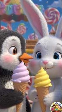 🐧🌈 Penguin Eats Rainbow Ice Cream Song | Yummy Colorful Treats for Kids 🍦🎶