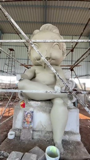 Korutla Biggest Ganesh Idol 2026 😱 | Telangana Ganpati Murti Making 2026 #bappa #shorts