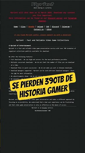Myrient closes its doors: 390 TB of classic video games lost.