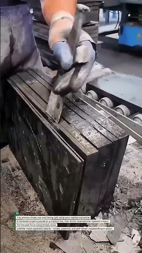 Manual Steel Splitting with Cold Chisel Precision #metalwork #factory #usa