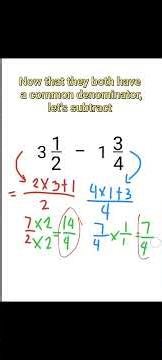 SUBTRACTING MIXED NUMBERS WITH UNLIKE DENOMINATORS USING ALTERNATIVE METHOD #fractions #maths #fyi