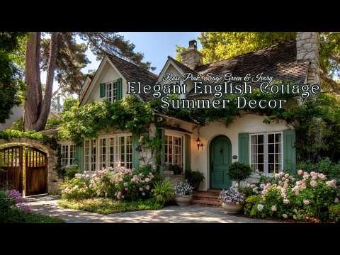 Elegant English Cottage Summer Decor Ideas | Rose Pink, Sage Green & Ivory