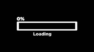 Waiting loading bar animation with Text Percentage, Downloading progress animation on Black Background